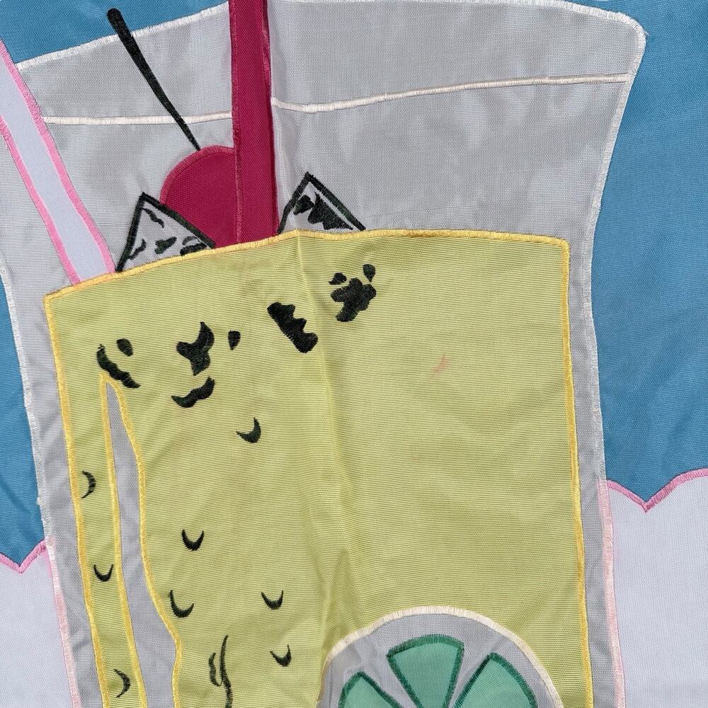 Vtg Colorful Smoothie Fruit Outdoor Yard Banner House Flag Summer Party - Picture 7 of 7